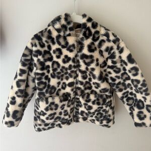 Old Navy Kids Leopard Print Faux Fur Jacket NEW w/TAGS
